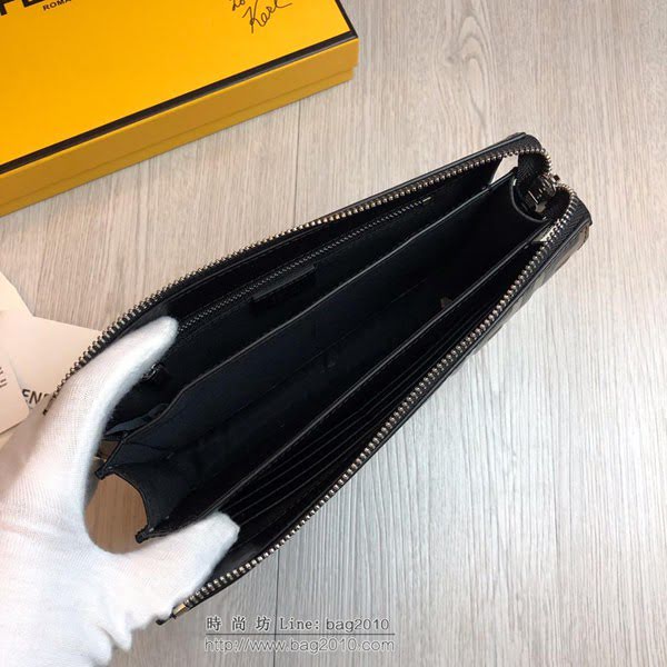 FENDI手包 小牛皮手拿包 金屬BAG BUGS眼睛圖案 芬迪時尚手包  fdz2114